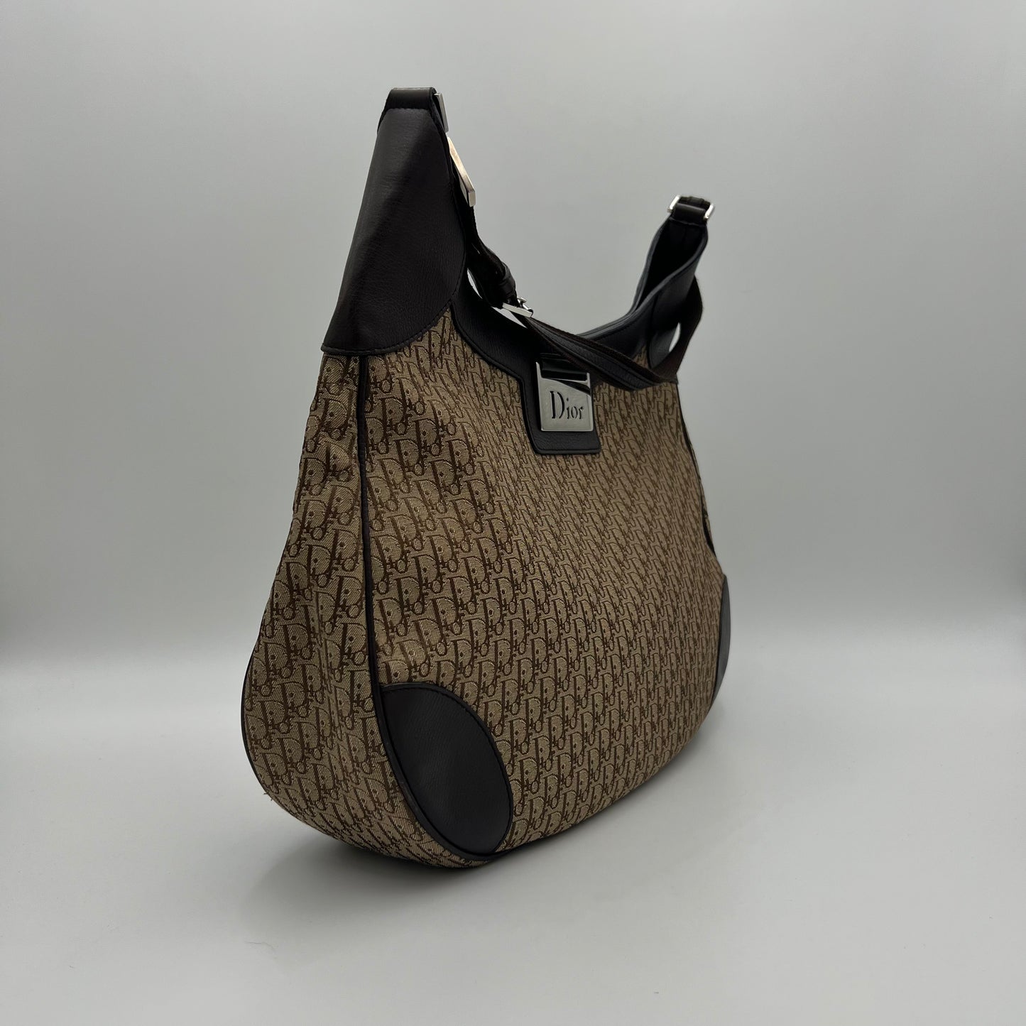 Christian Dior Brown Trotter Street Chic Large Hobo Bag