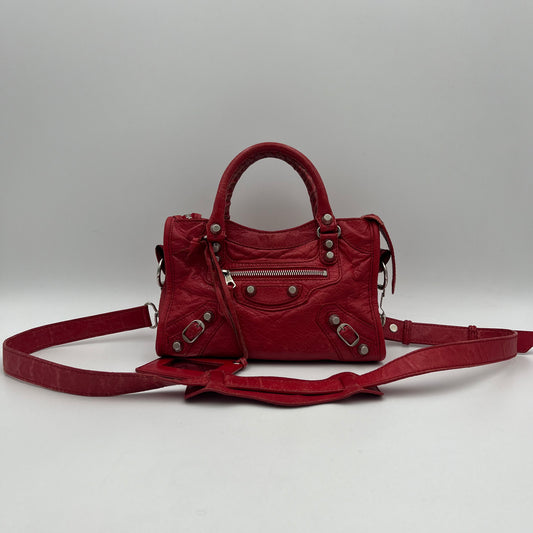 Balenciaga Red Leather Giant 12 Mini City GHW