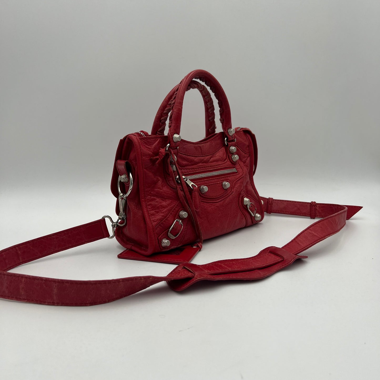 Balenciaga Red Leather Giant 12 Mini City GHW
