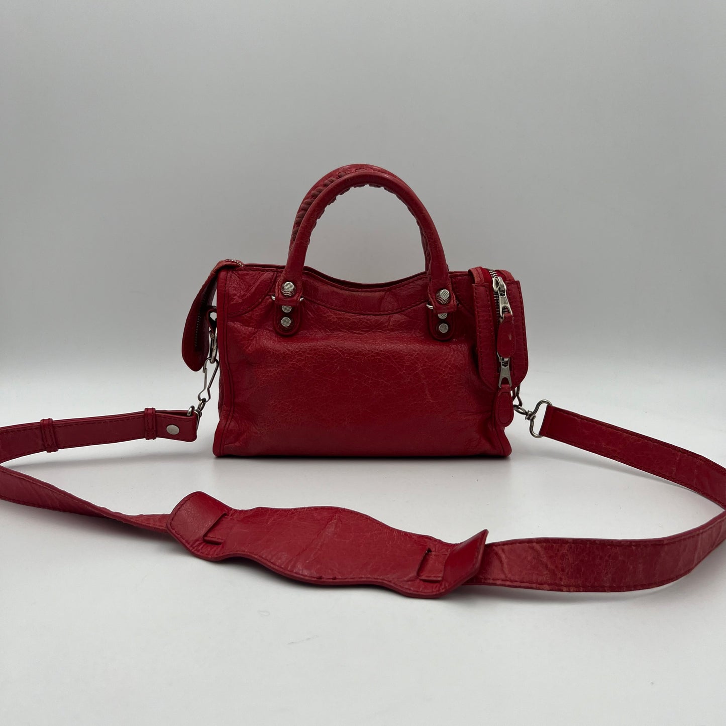 Balenciaga Red Leather Giant 12 Mini City GHW