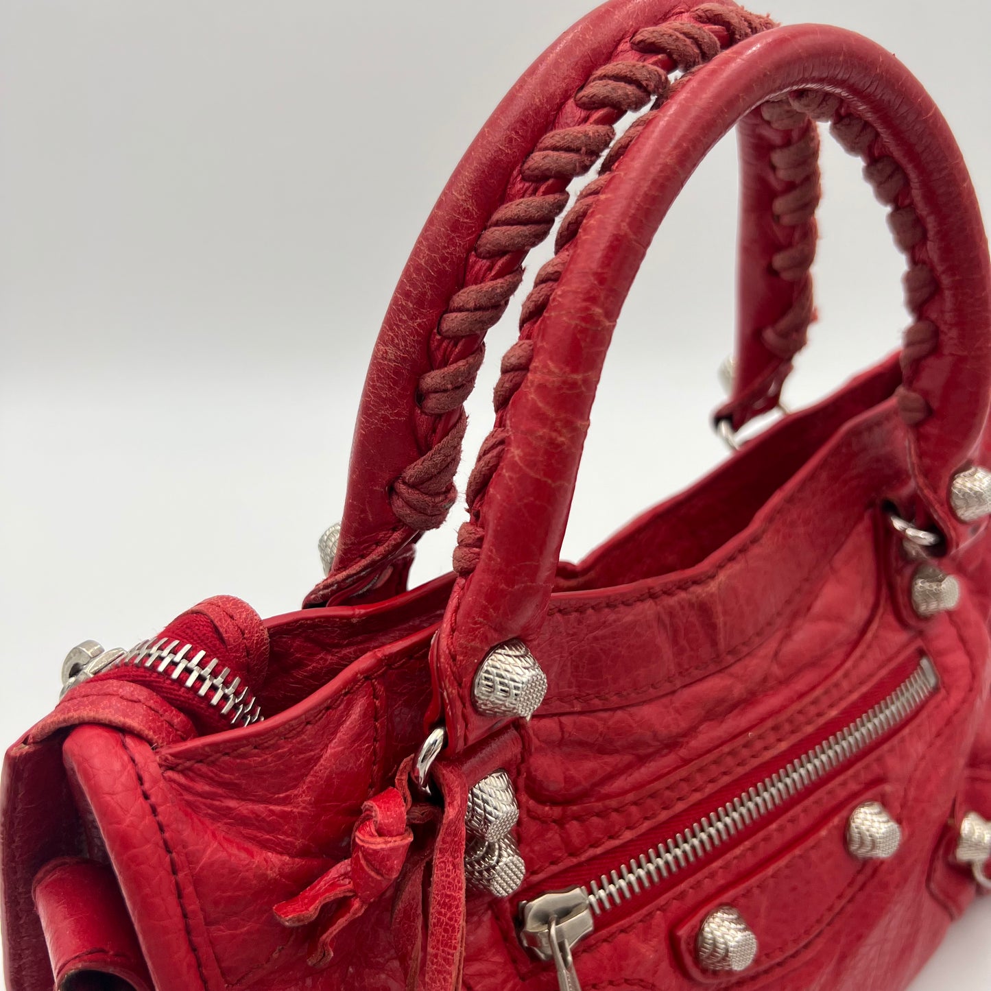 Balenciaga Red Leather Giant 12 Mini City GHW
