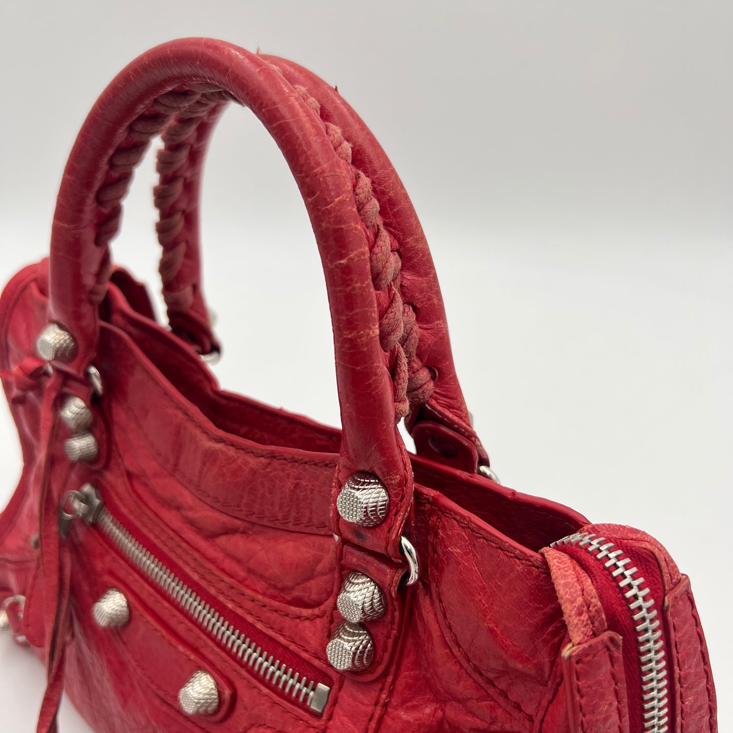 Balenciaga Red Leather Giant 12 Mini City GHW