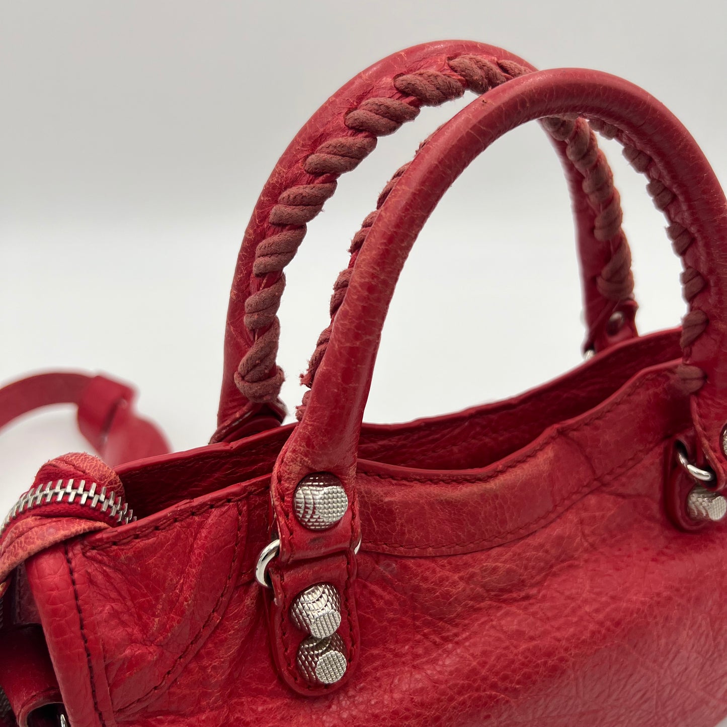 Balenciaga Red Leather Giant 12 Mini City GHW