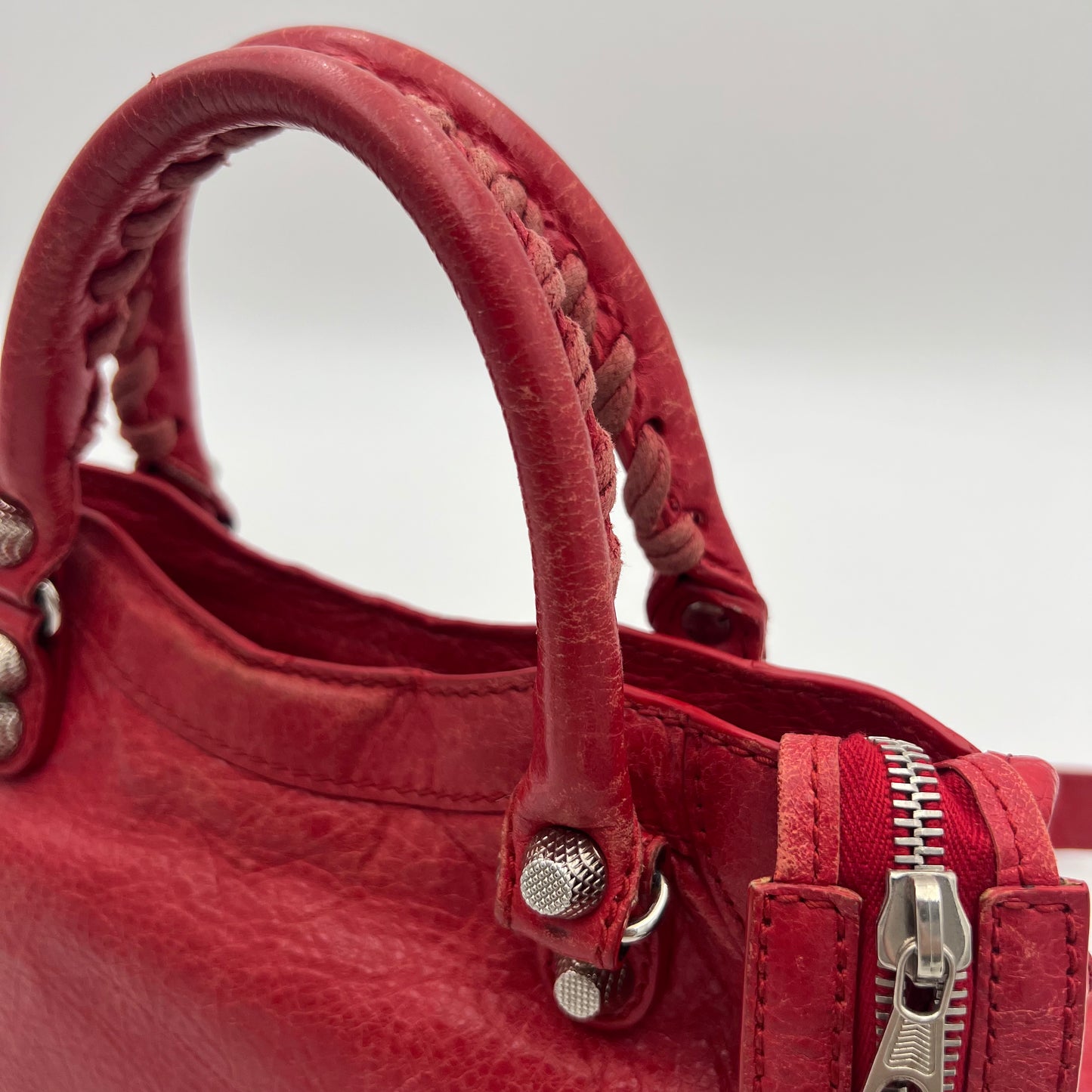 Balenciaga Red Leather Giant 12 Mini City GHW