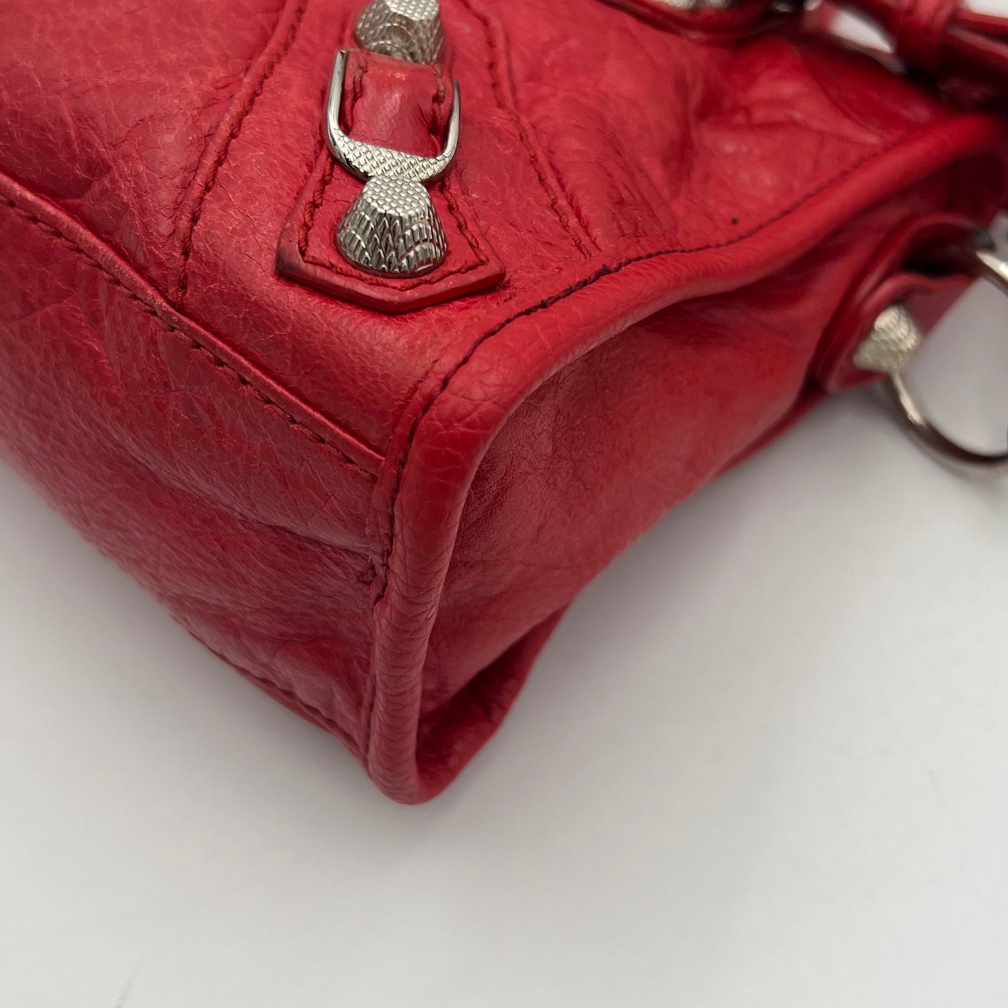 Balenciaga Red Leather Giant 12 Mini City GHW