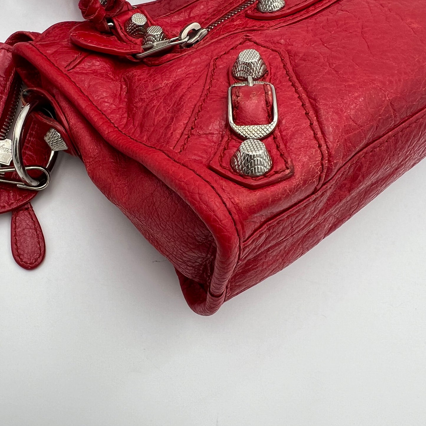 Balenciaga Red Leather Giant 12 Mini City GHW