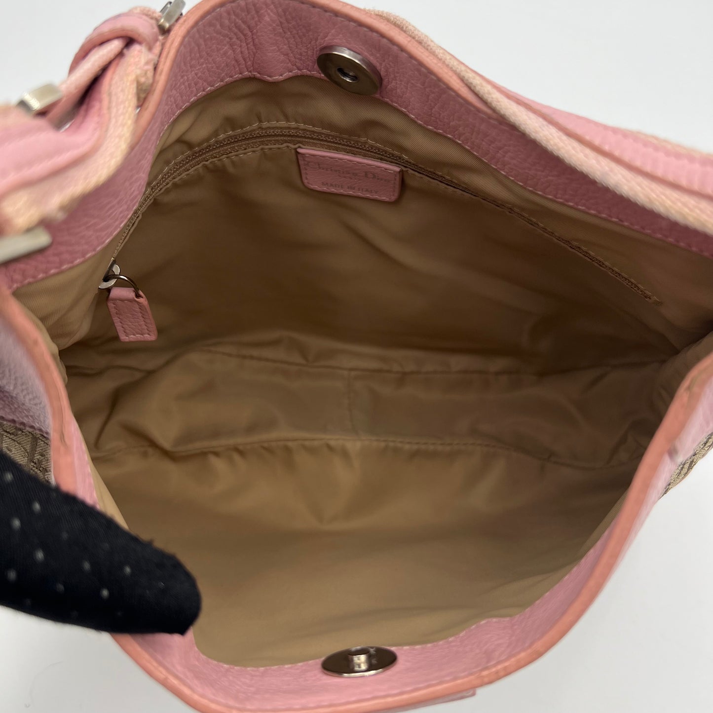 Christian Dior Brown Trotter Pink Leather Street Chic Hobo Bag