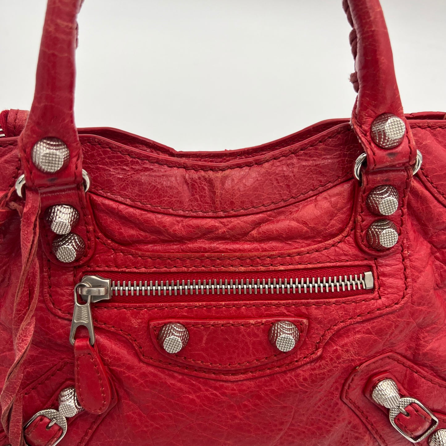 Balenciaga Red Leather Giant 12 Mini City GHW
