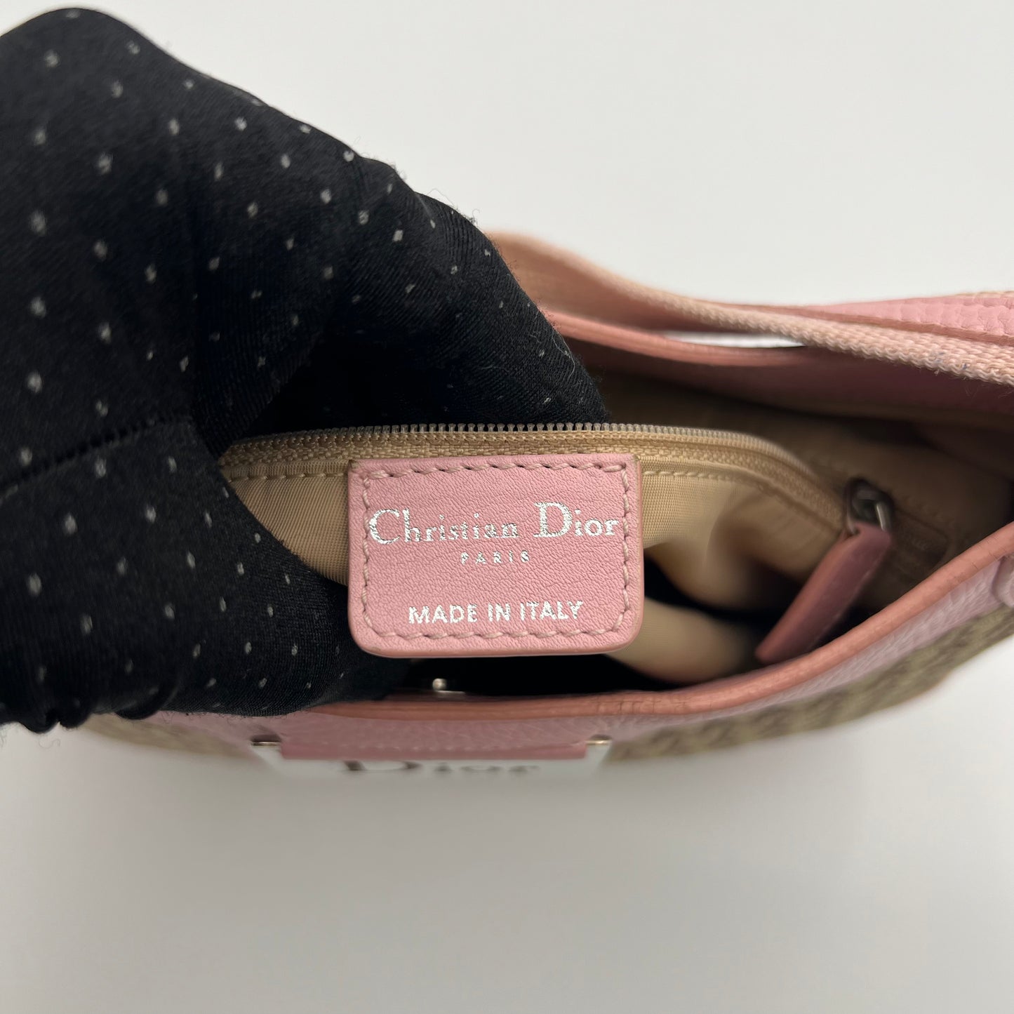 Christian Dior Brown Trotter Pink Leather Street Chic Hobo Bag