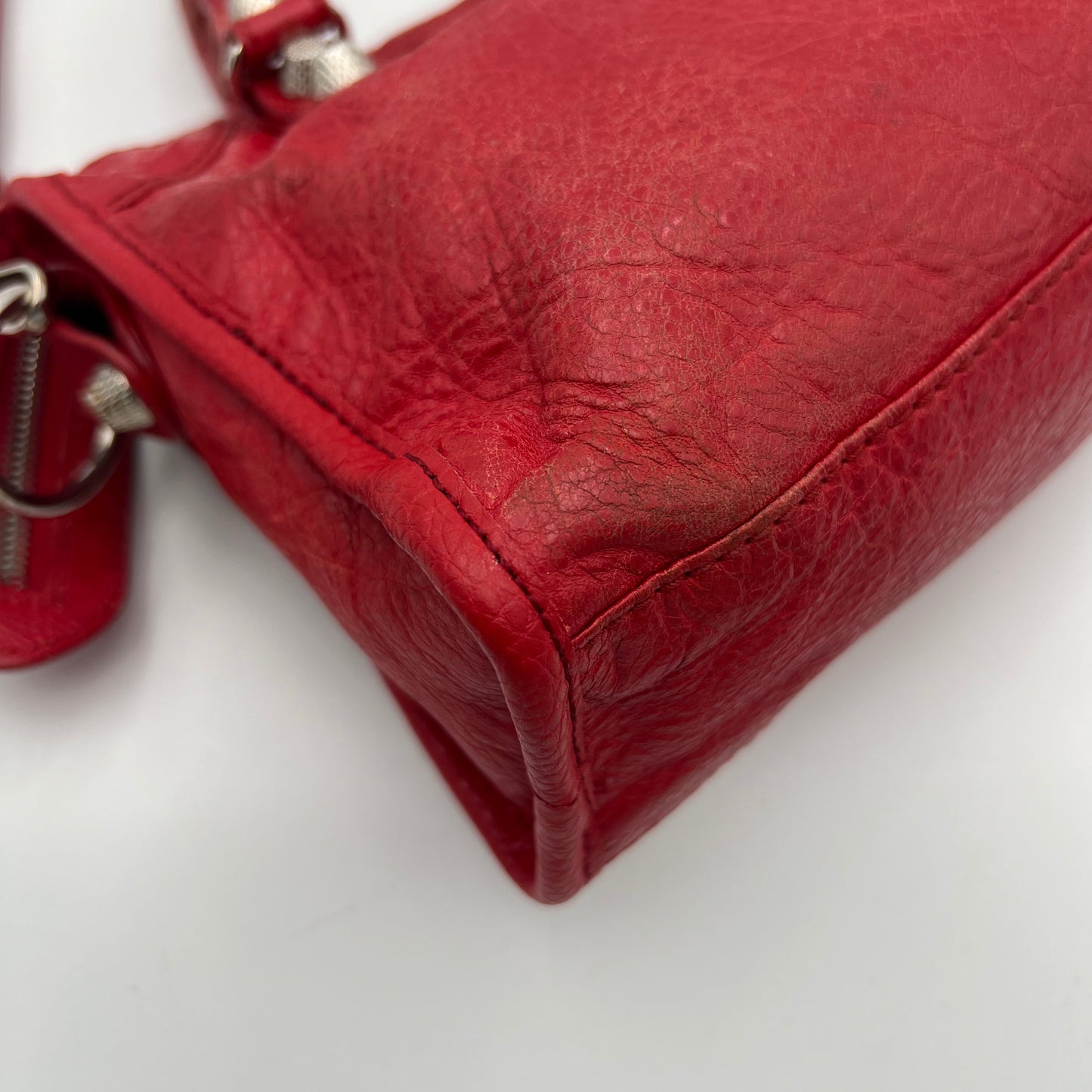 Balenciaga Red Leather Giant 12 Mini City GHW