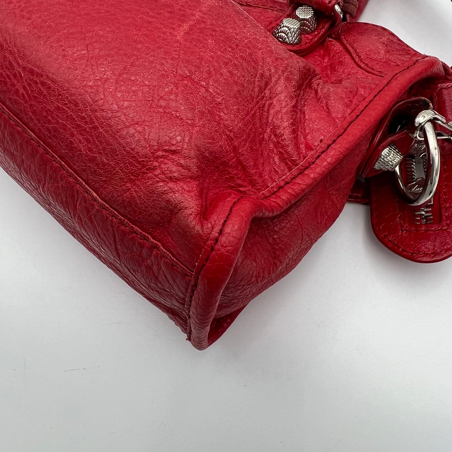 Balenciaga Red Leather Giant 12 Mini City GHW