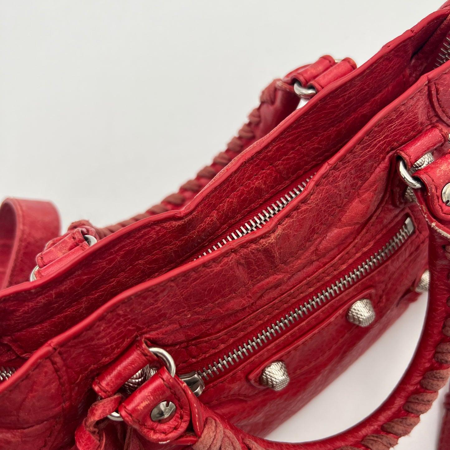 Balenciaga Red Leather Giant 12 Mini City GHW