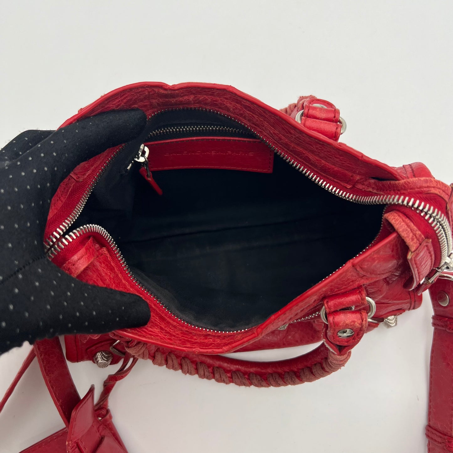 Balenciaga Red Leather Giant 12 Mini City GHW