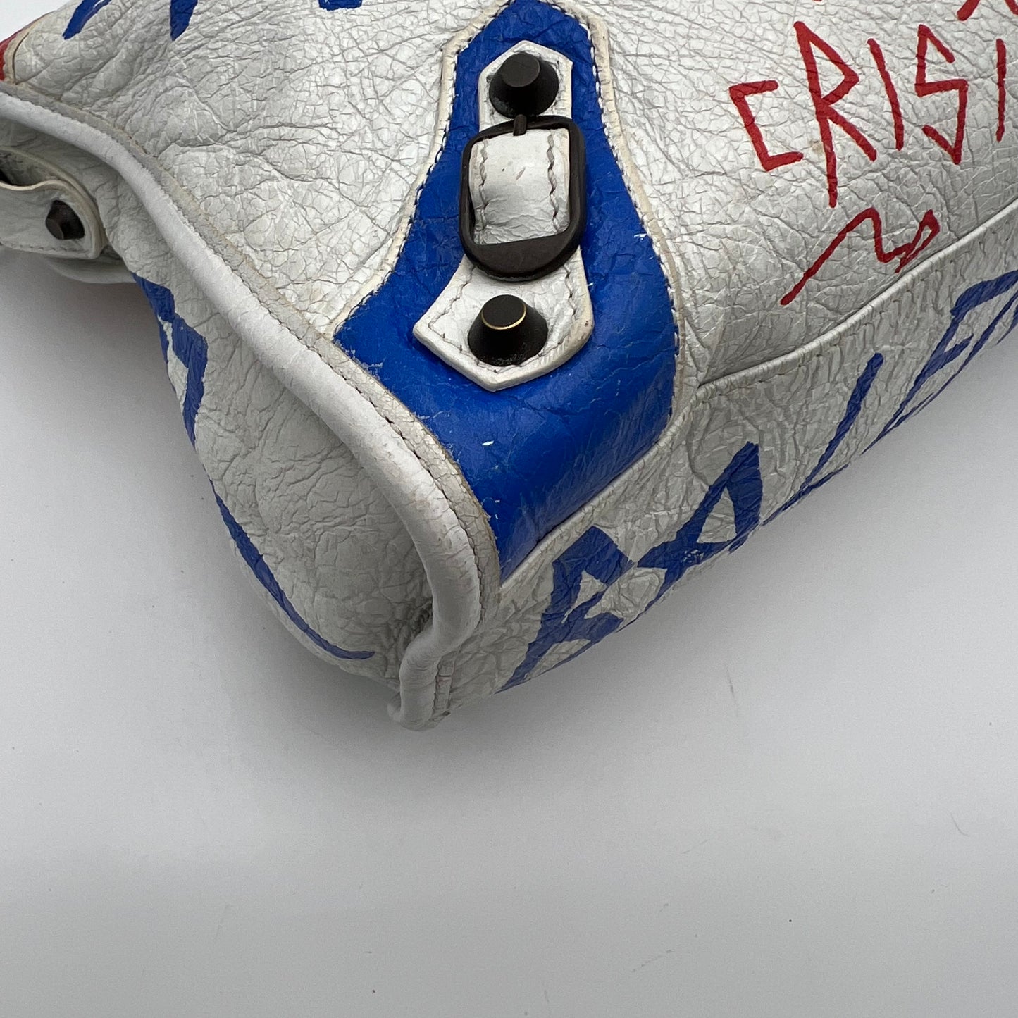 Balenciaga White Graffiti Leather City