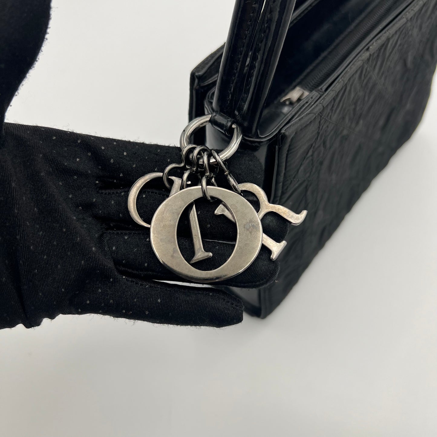 Christian Dior Black Lady Dior Cannage Shoulder Bag