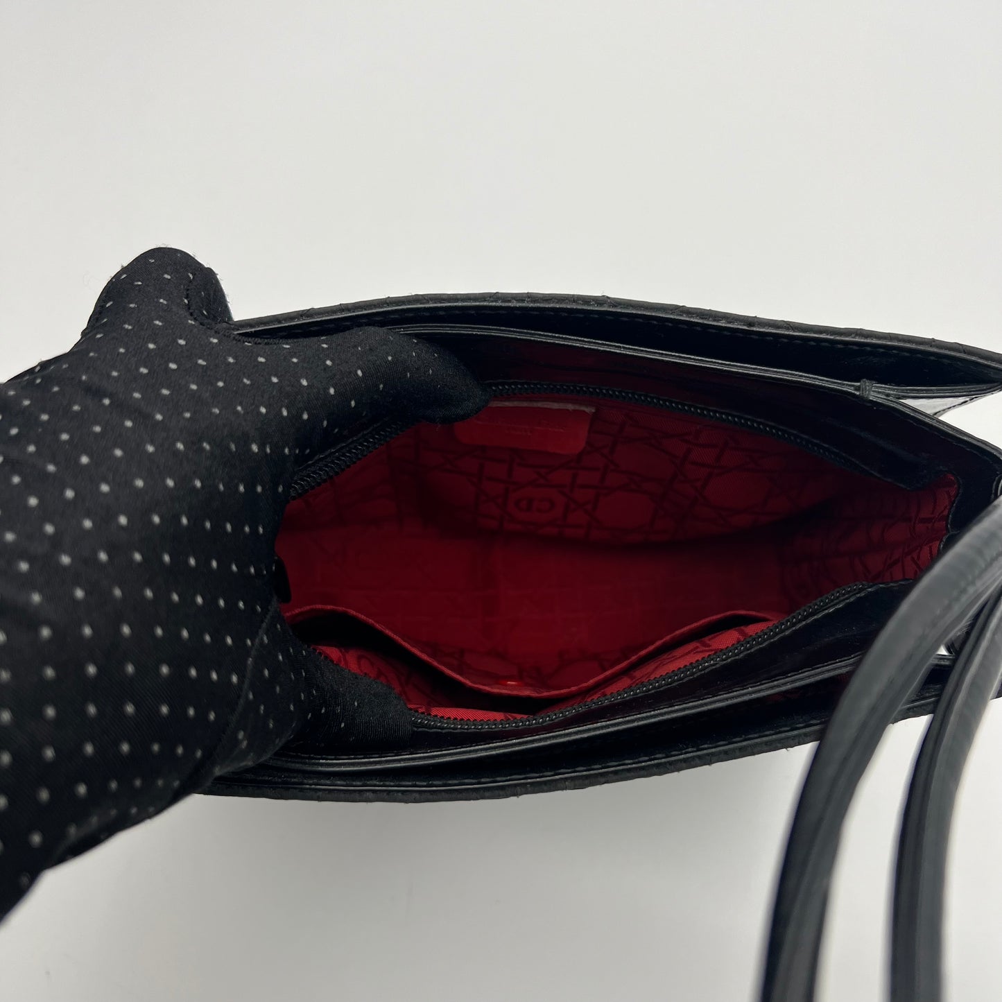 Christian Dior Black Lady Dior Cannage Shoulder Bag