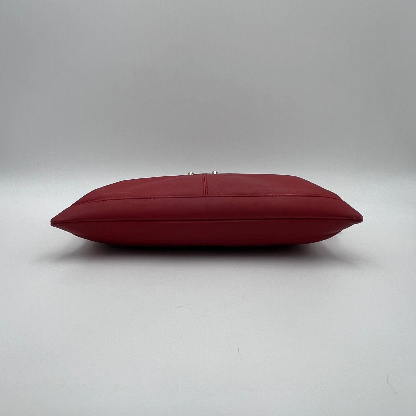 Balenciaga Red Leather Classic City Cip Zip Clutch