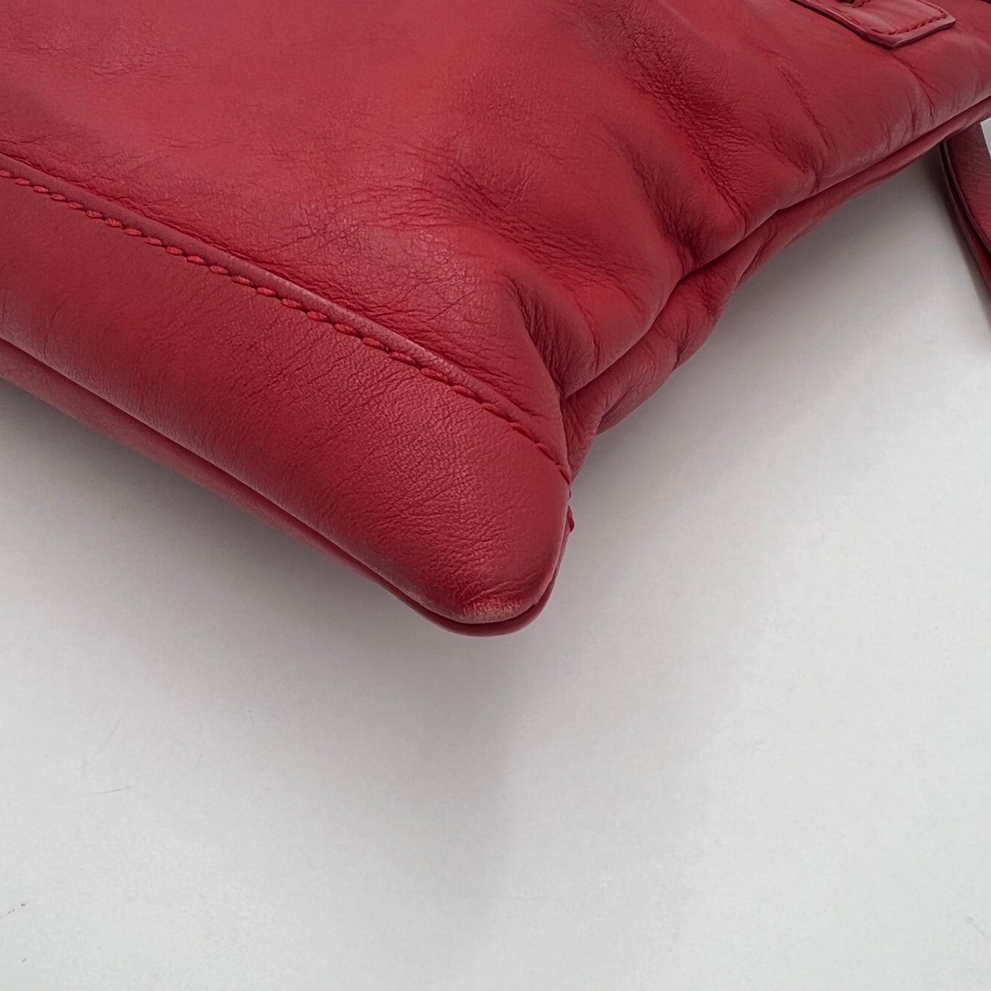 Balenciaga Red Leather Classic City Cip Zip Clutch
