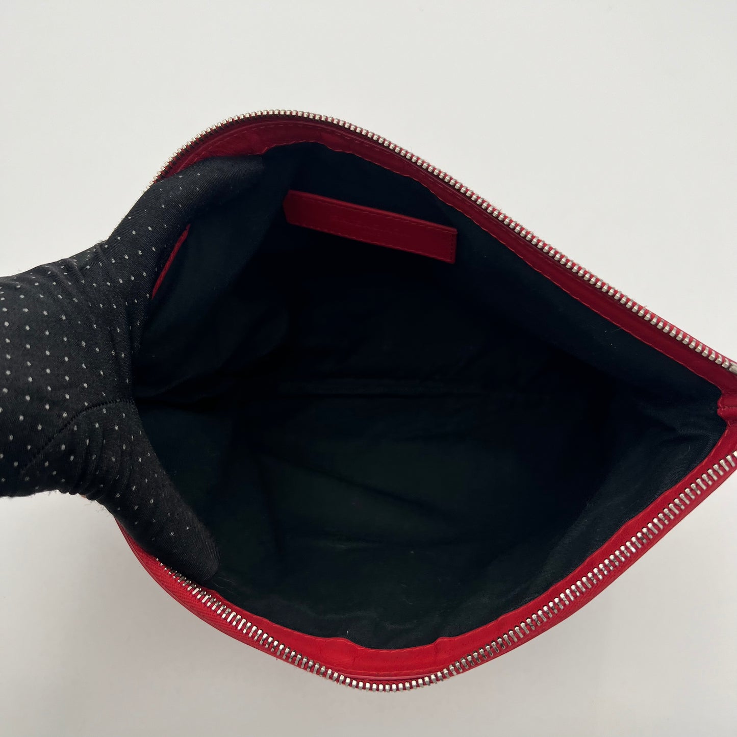 Balenciaga Red Leather Classic City Cip Zip Clutch