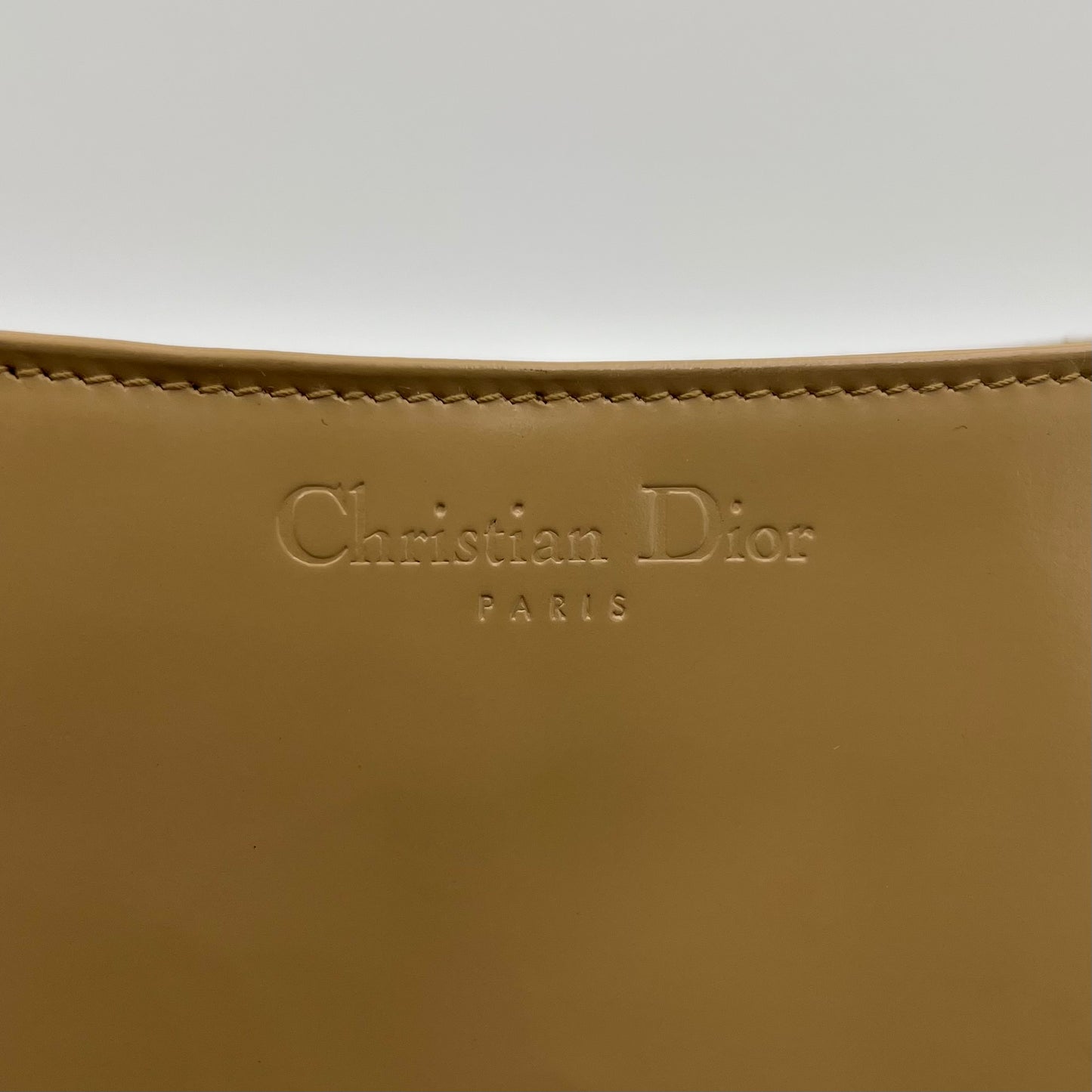 Christian Dior Beige Cannage Patent Leather Shoulder Bag