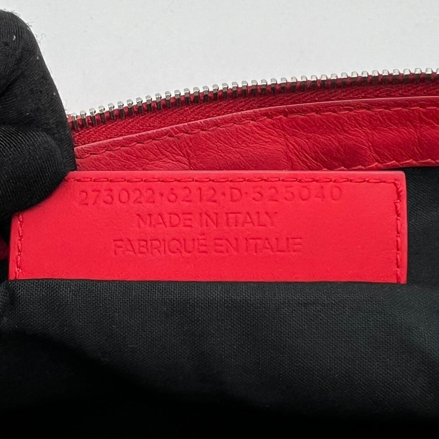 Balenciaga Red Leather Classic City Cip Zip Clutch