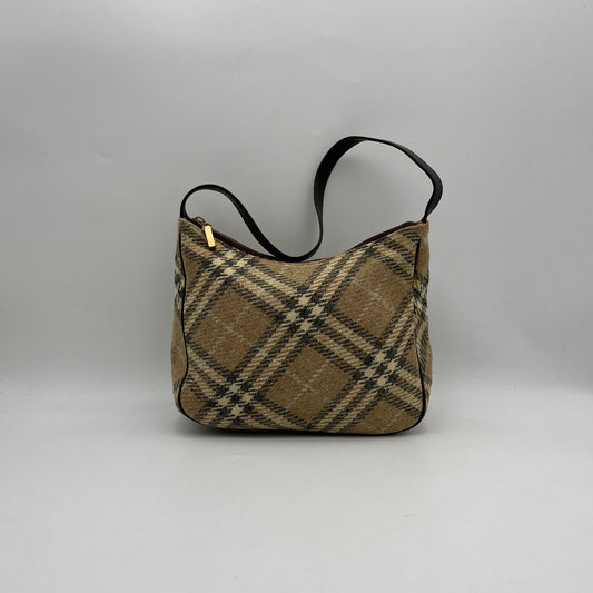 Burberry Nova Wool Hobo Shoulder Bag