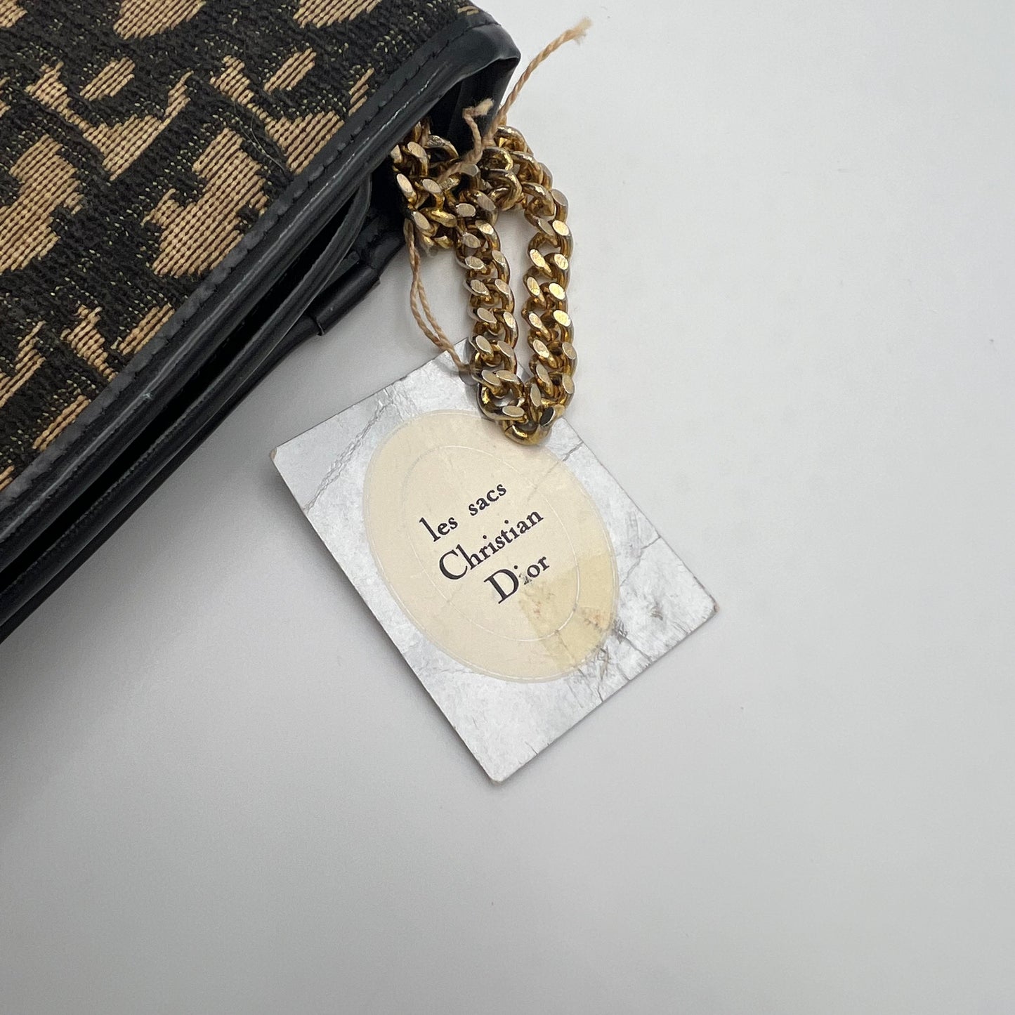 Christian Dior Blue Oblique Canvas CD Logo Full Flap Chain Bag