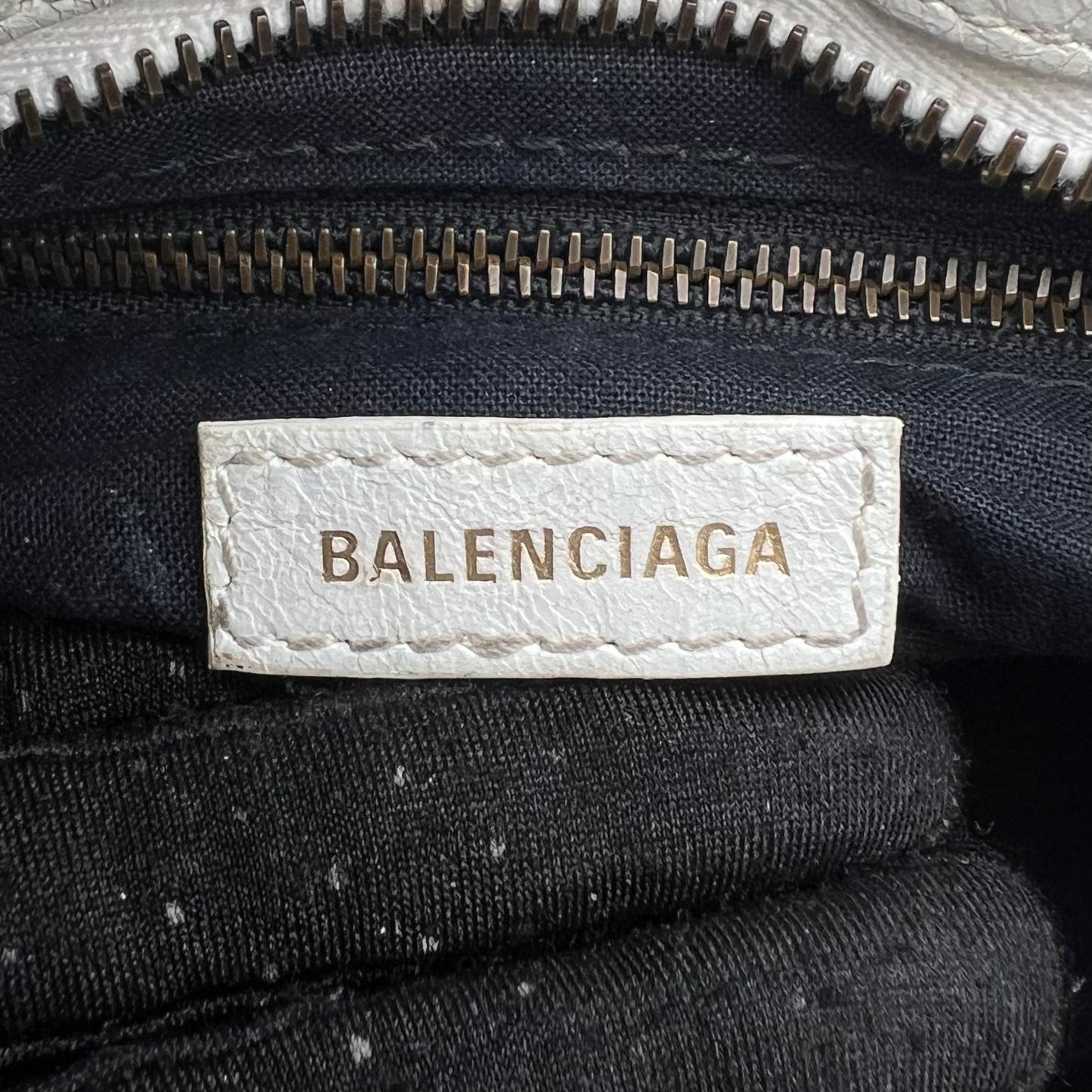 Balenciaga White Leather Black and Pink Graffiti Classic Mini City
