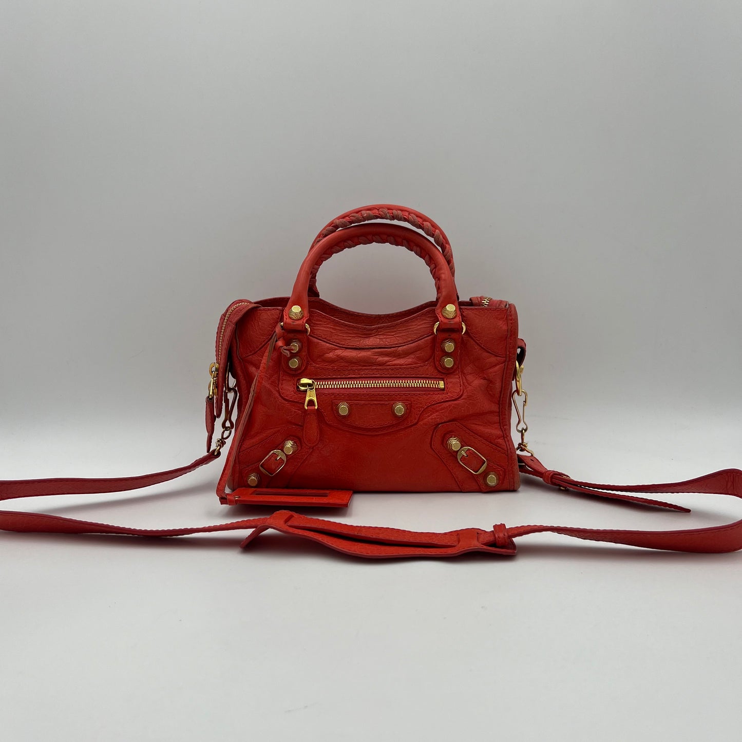 Balenciaga Coral Leather Giant 12 Mini City GHW