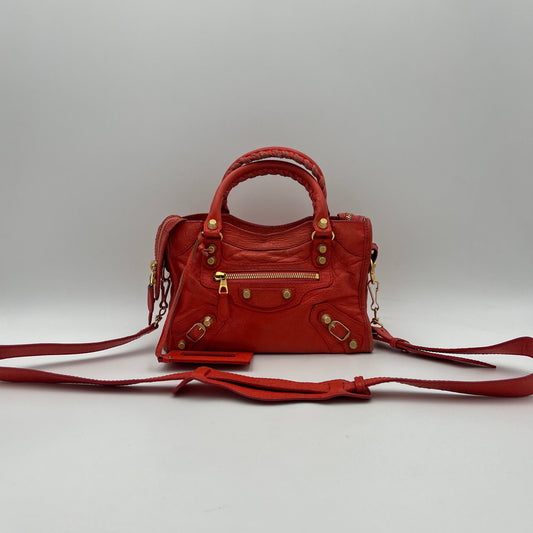 Balenciaga Coral Leather Giant 12 Mini City GHW