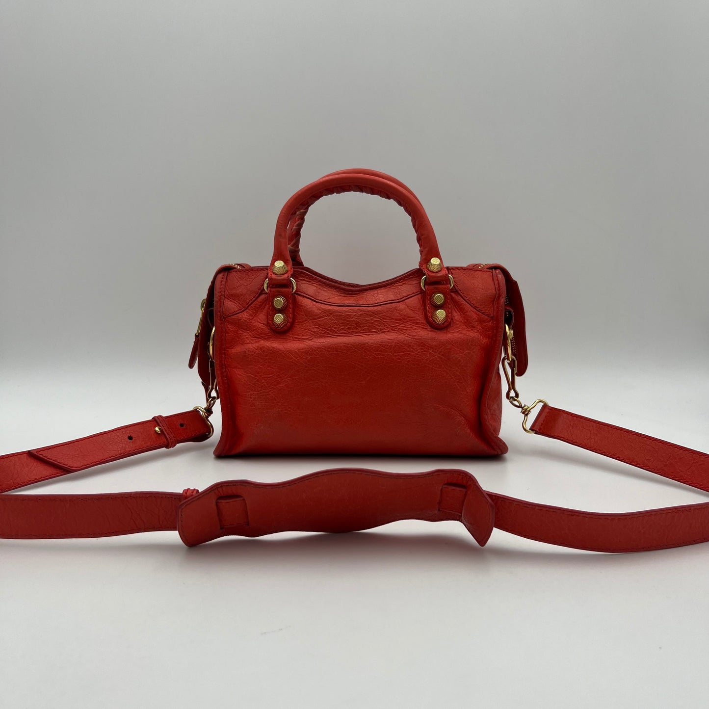 Balenciaga Coral Leather Giant 12 Mini City GHW