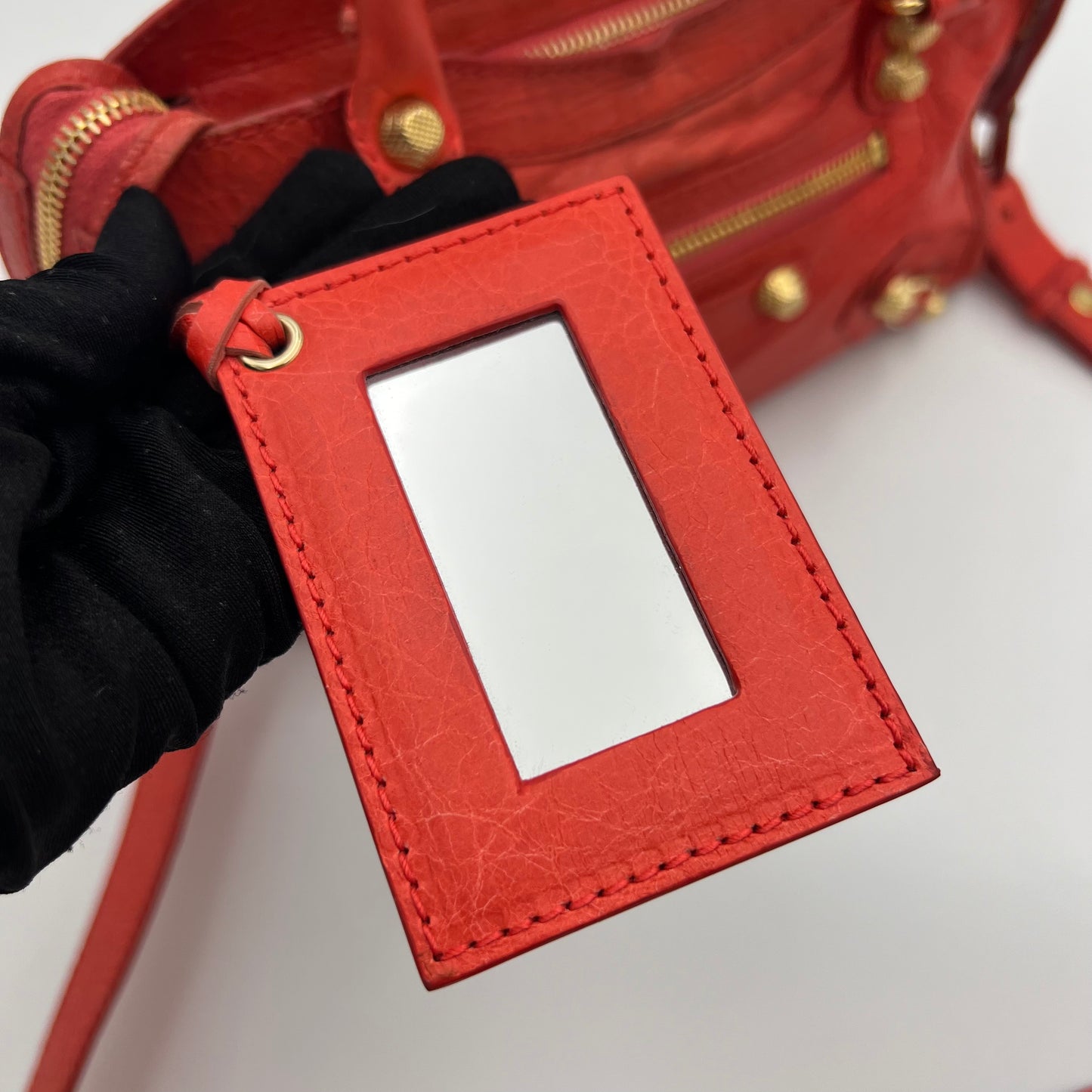 Balenciaga Coral Leather Giant 12 Mini City GHW