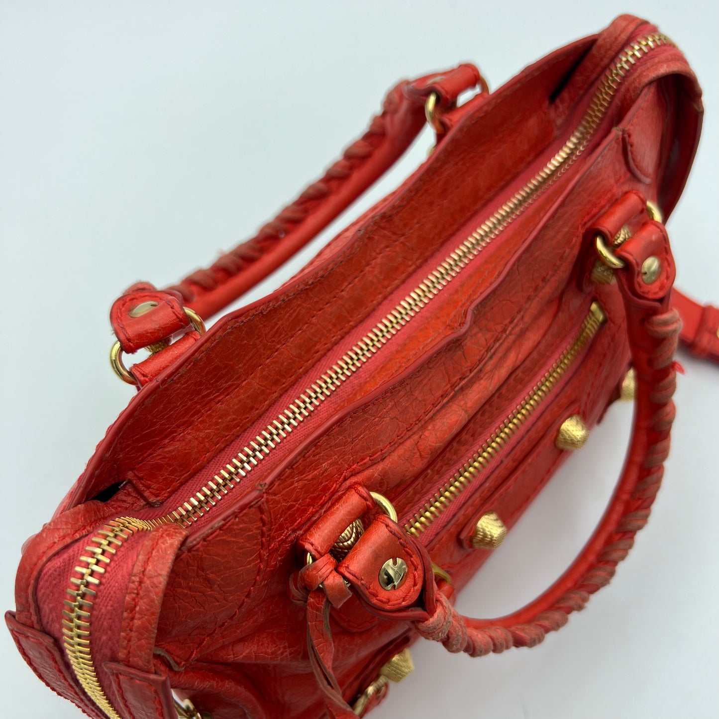 Balenciaga Coral Leather Giant 12 Mini City GHW