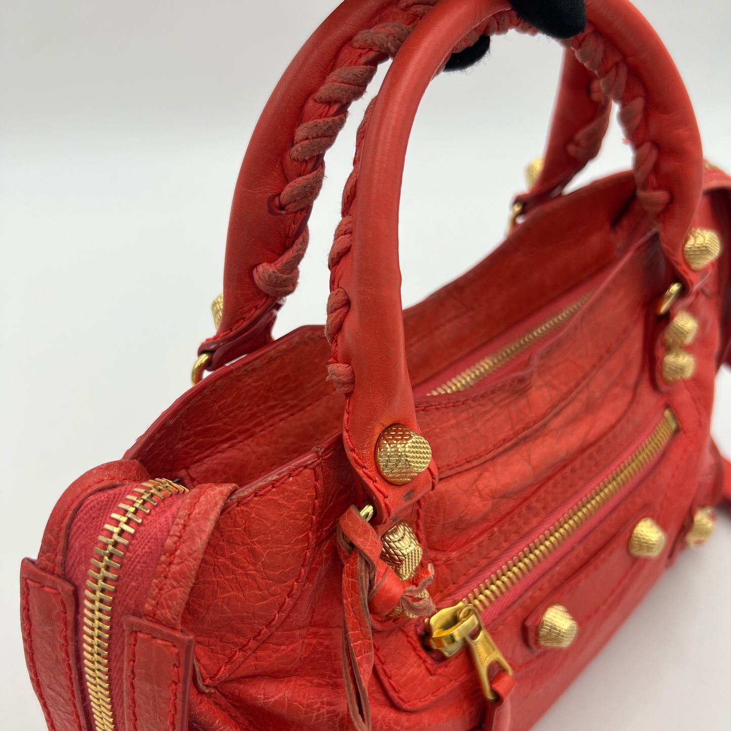 Balenciaga Coral Leather Giant 12 Mini City GHW
