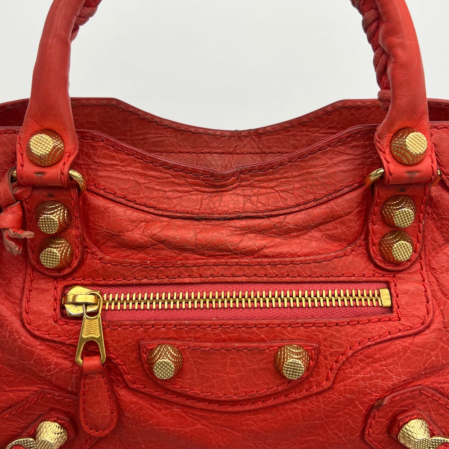 Balenciaga Coral Leather Giant 12 Mini City GHW