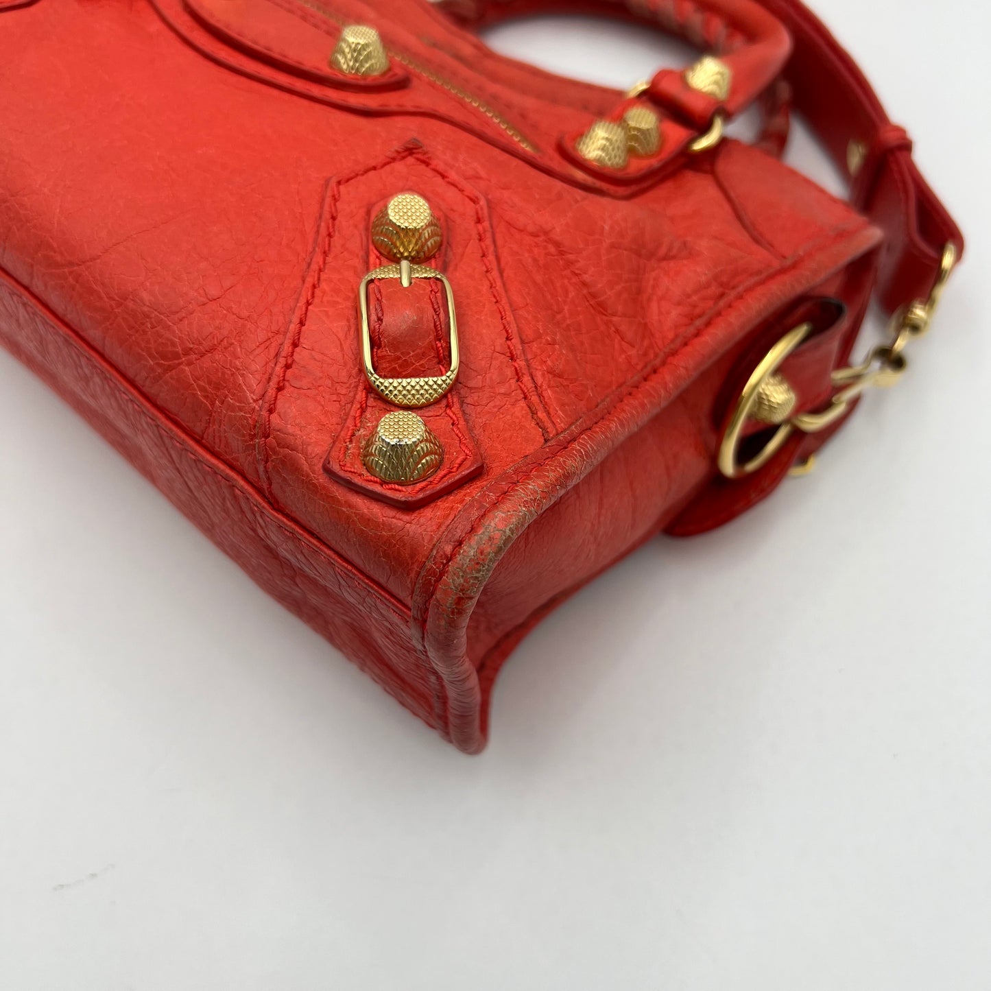 Balenciaga Coral Leather Giant 12 Mini City GHW
