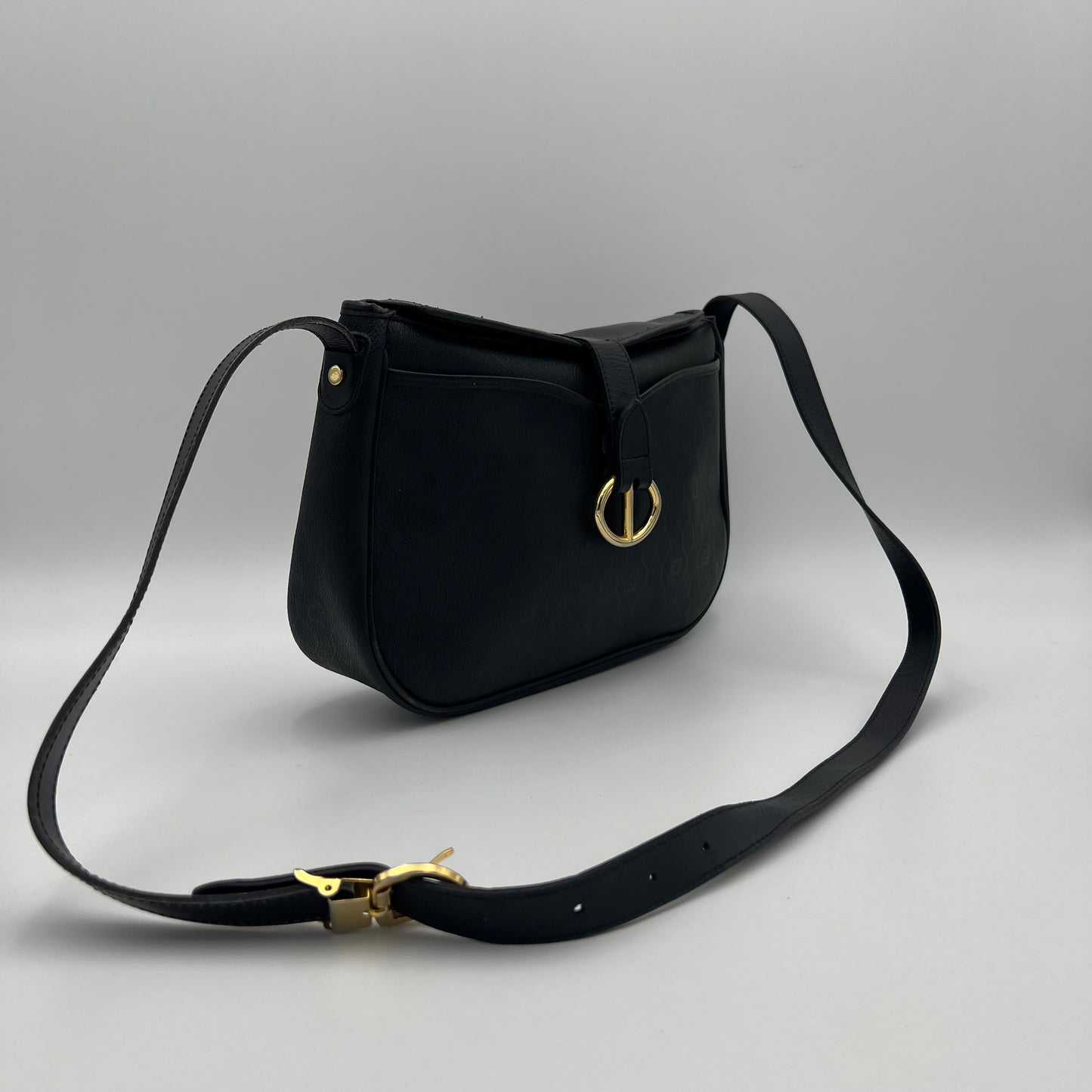 Christian Dior Black Honeycomb CD Medium Crossbody
