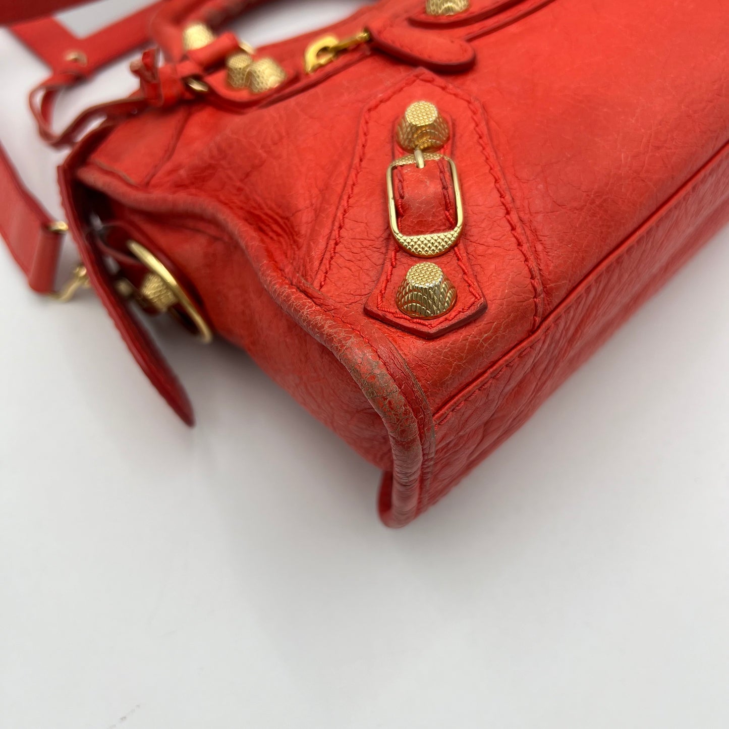 Balenciaga Coral Leather Giant 12 Mini City GHW