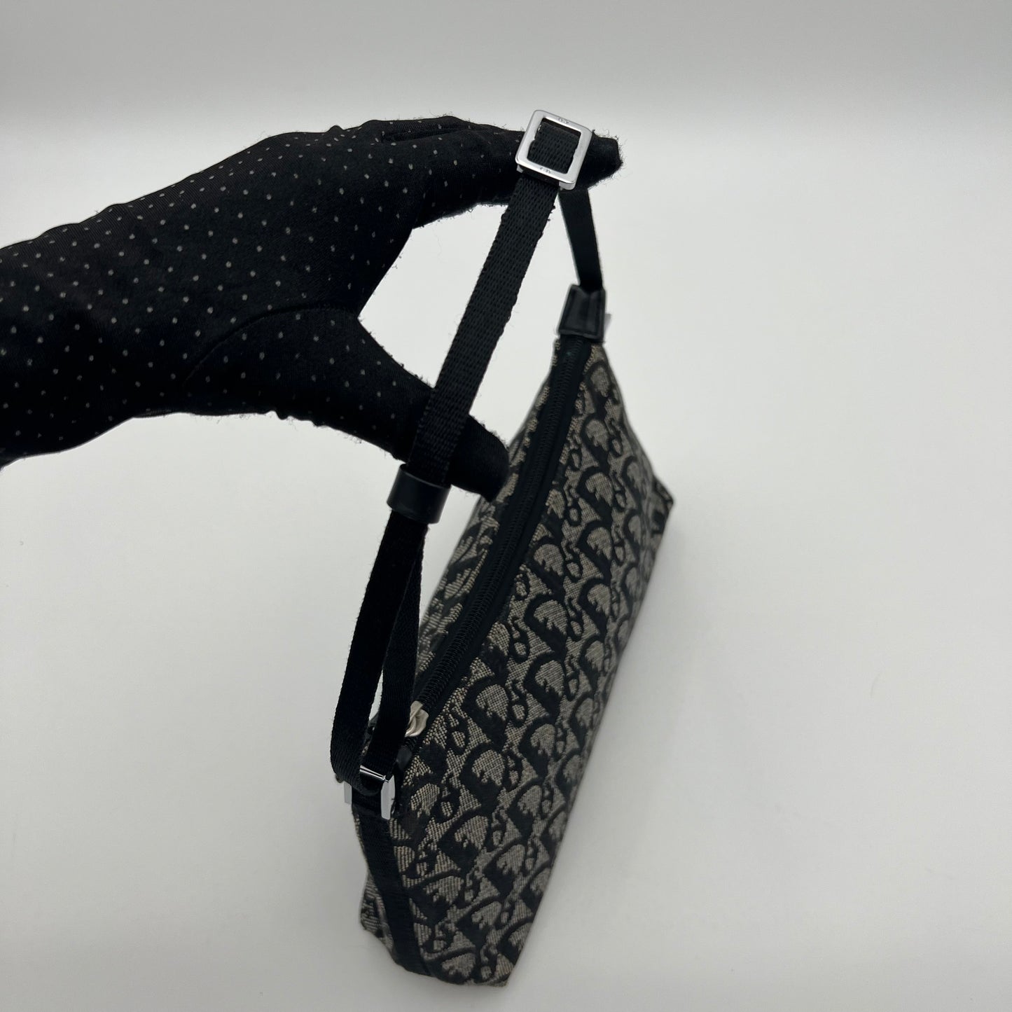 Christian Dior Black Monogram Trotter Hobo Pochette