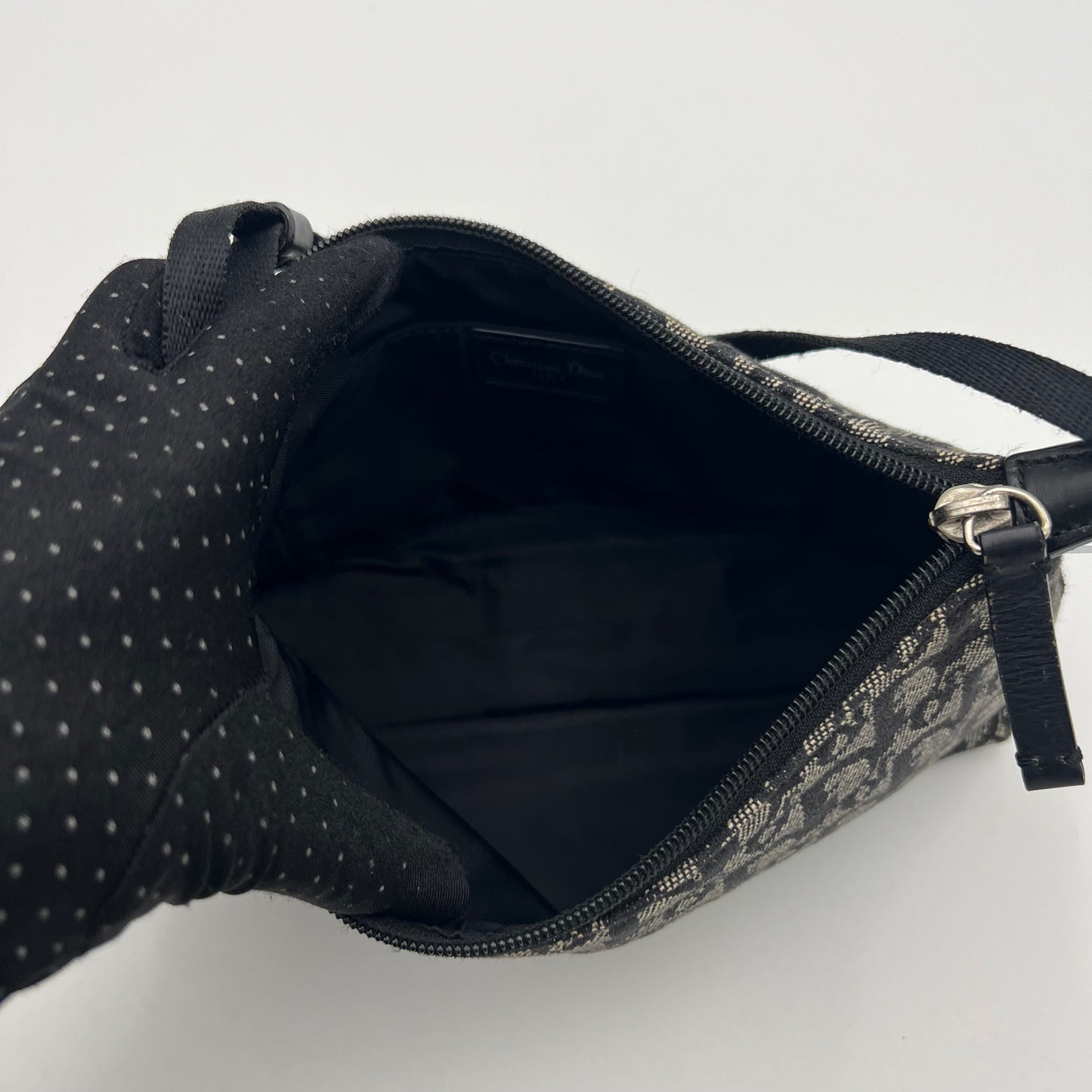 Christian Dior Black Monogram Trotter Hobo Pochette