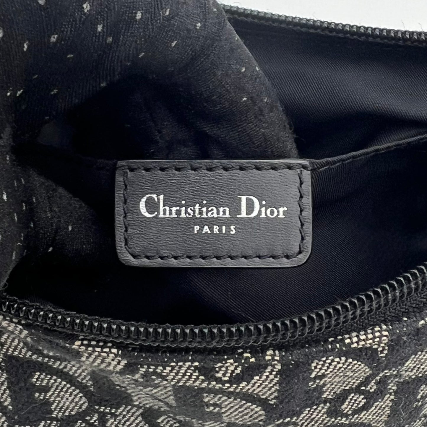 Christian Dior Black Monogram Trotter Hobo Pochette