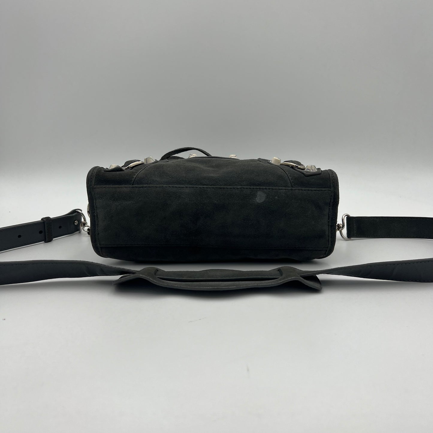Balenciaga Gray Suede Marble Hardware Classic Mini City