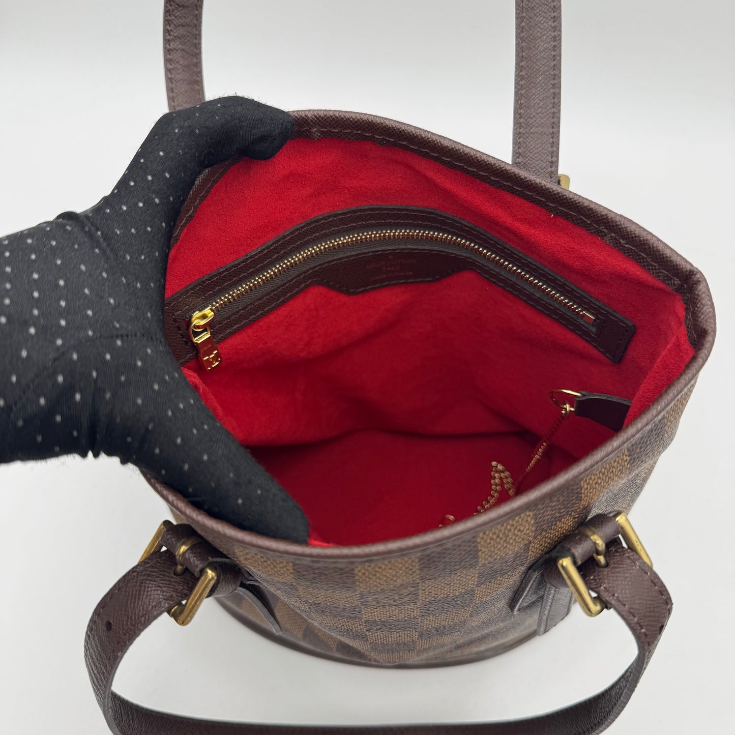 Louis Vuitton Damier Ebene Marais Bucket Bag PM