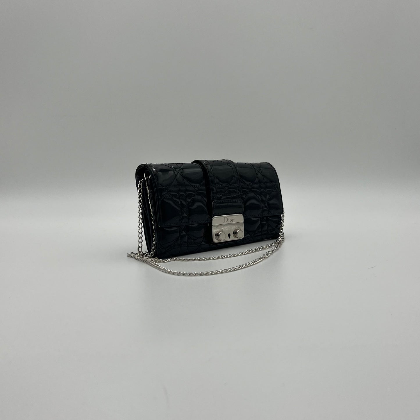Christian Dior Black Cannage Patent Leather Miss Dior