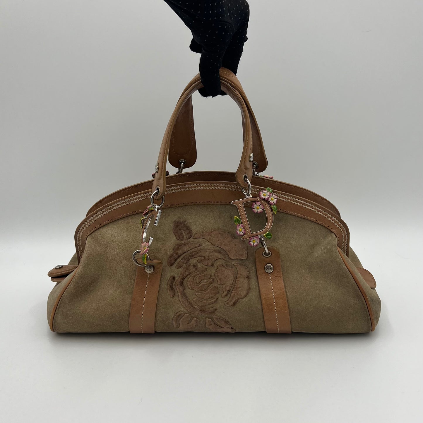 Christian Dior Vintage Floral Embroidered Detective Handbag