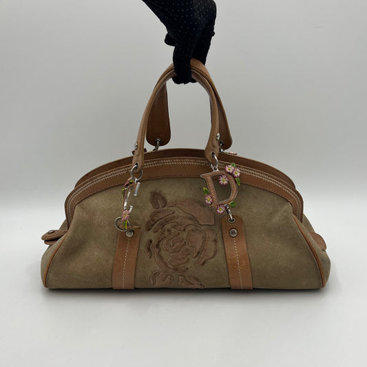Christian Dior Vintage Floral Embroidered Detective Handbag