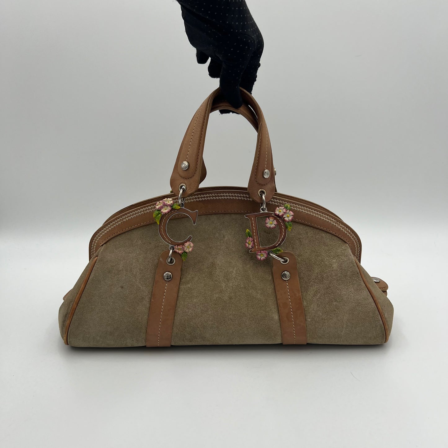 Christian Dior Vintage Floral Embroidered Detective Handbag