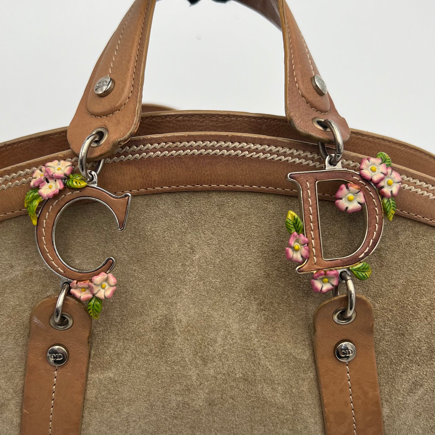Christian Dior Vintage Floral Embroidered Detective Handbag