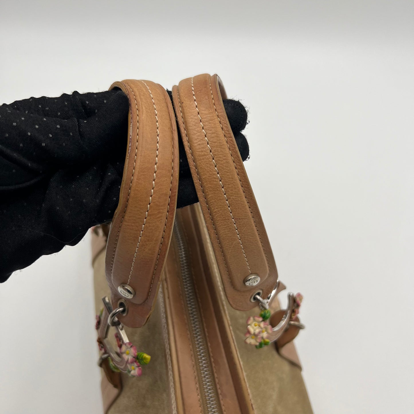 Christian Dior Vintage Floral Embroidered Detective Handbag