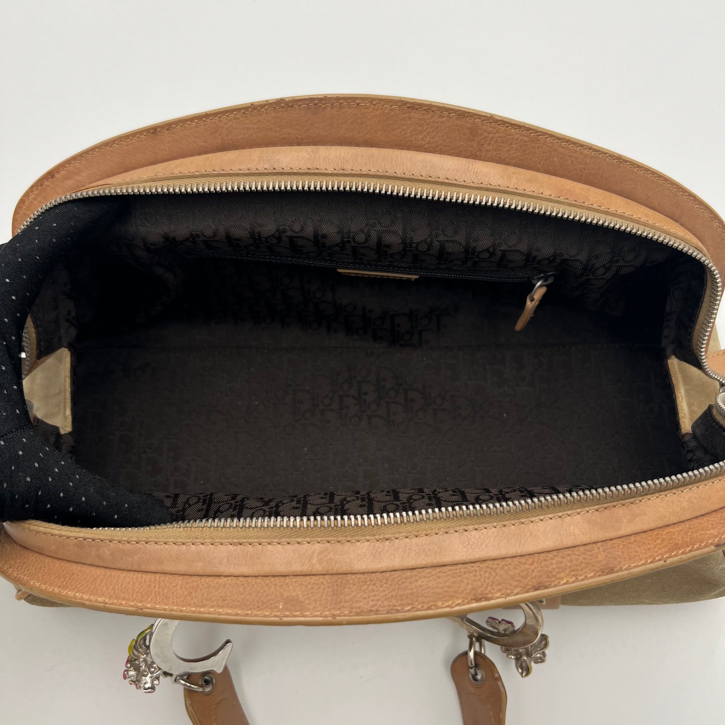 Christian Dior Vintage Floral Embroidered Detective Handbag